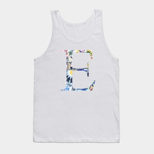 Barcelona Gaudi Mosaic Letter E Epsilon Sorority Letter Tank Top